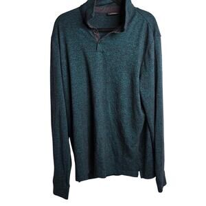 Marc Anthony, Slim Fit Teal Green Quarter button down pull over, Men's XL